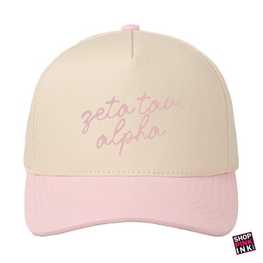 Zeta Tau Alpha - Natural Script Hat -  25611