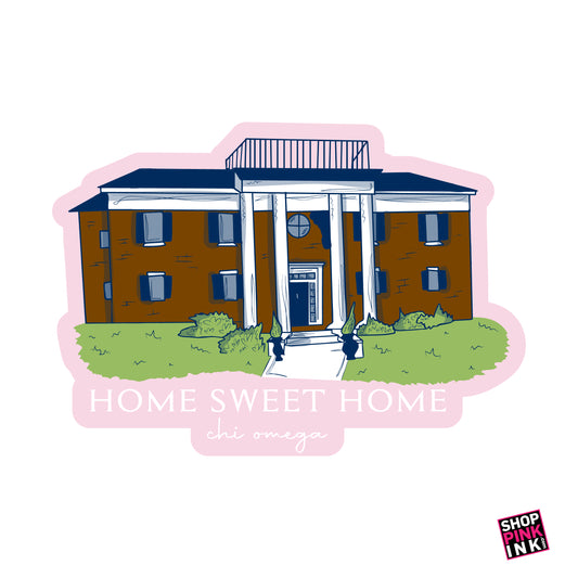 Chi Omega - Home Sweet Home Sticker - 25629