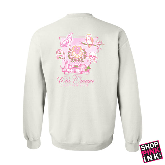 Chi Omega - Pink Script - 26167