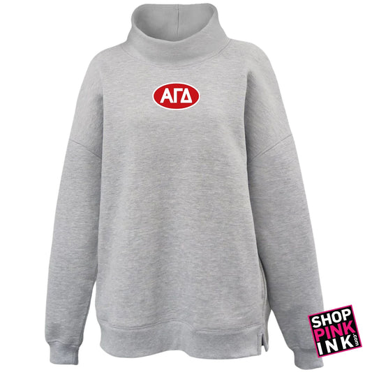Alpha Gamma Delta - Greek Label Mockneck - 27008