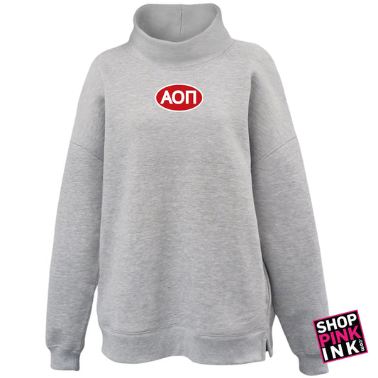 Alpha Omicron Pi - Greek Label Mockneck - 27008